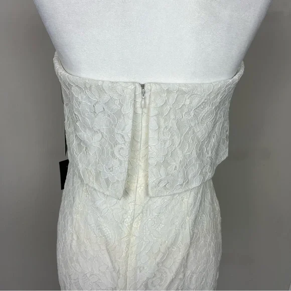 NWT LULUS LET’S GO OUT TONIGHT WHITE LACE STRAPLESS BODY CON DRESS SIZE MEDIUM - Picture 11 of 16
